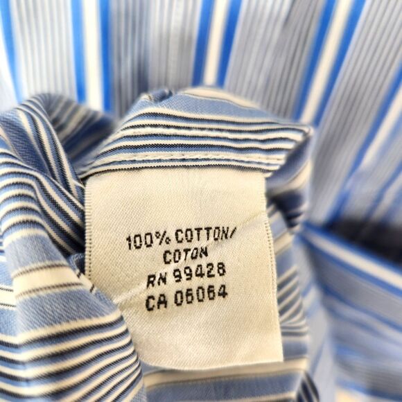 Bugatchi Uomo Mens Long Sleeve Vertical Striped Button Down Shirt Size XXL - Picture 7 of 8